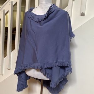 Beautiful Slate Blue Fringe Noname Shawl